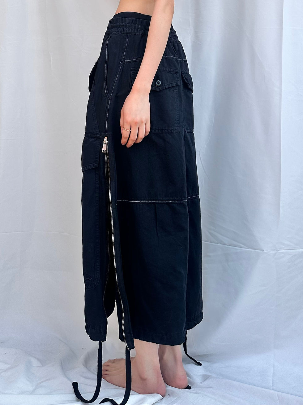 섬네일: Diesel cargo multi zip up long skirt