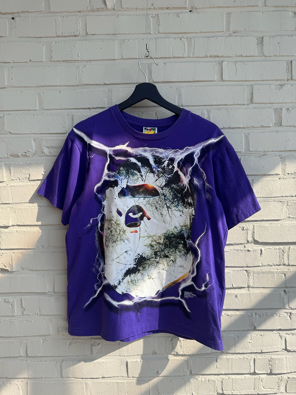 섬네일: Bape thunder saru printing T shirt