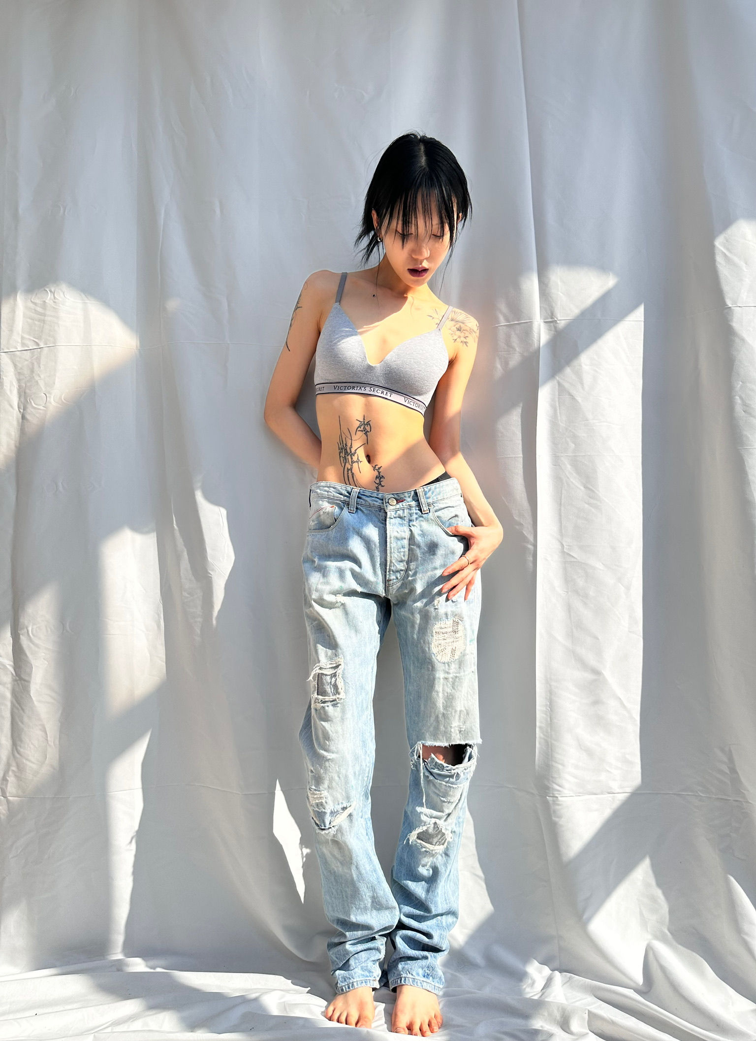 Armani exchange grunge denim jean