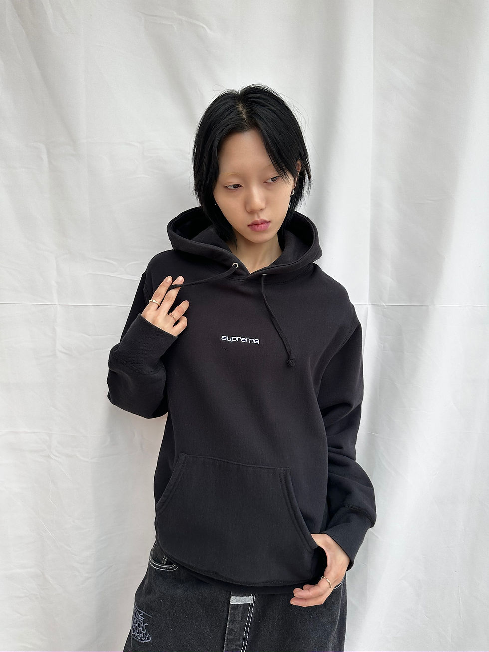 Thumbnail: Supreme mini logo cotton hoodie