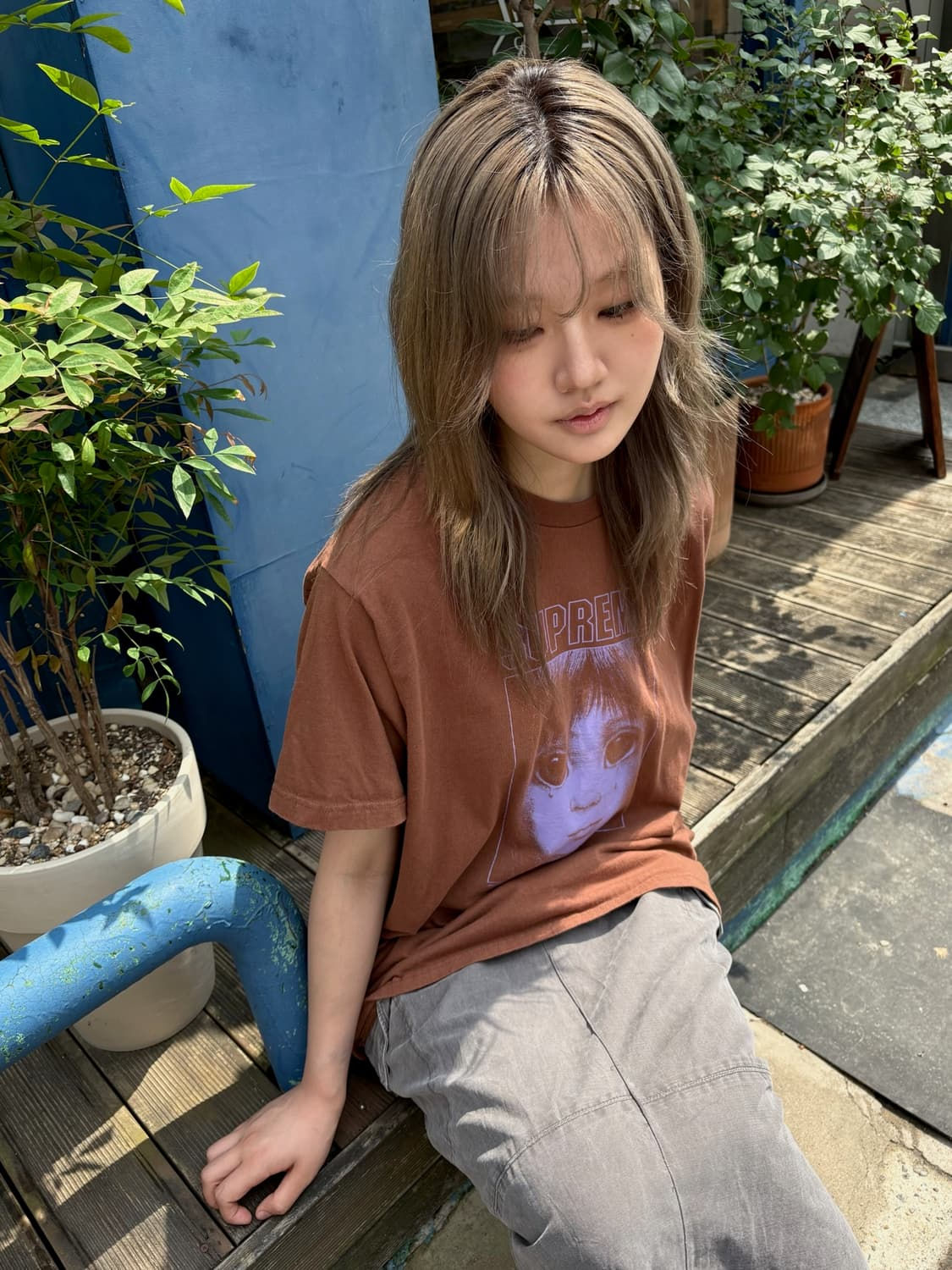 Supreme 24ss printing T shirt