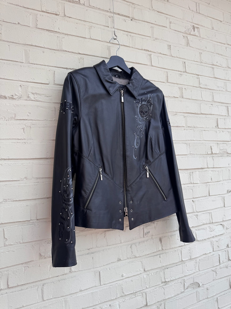 Thumbnail: Harley Davidson leather skull biker jacket
