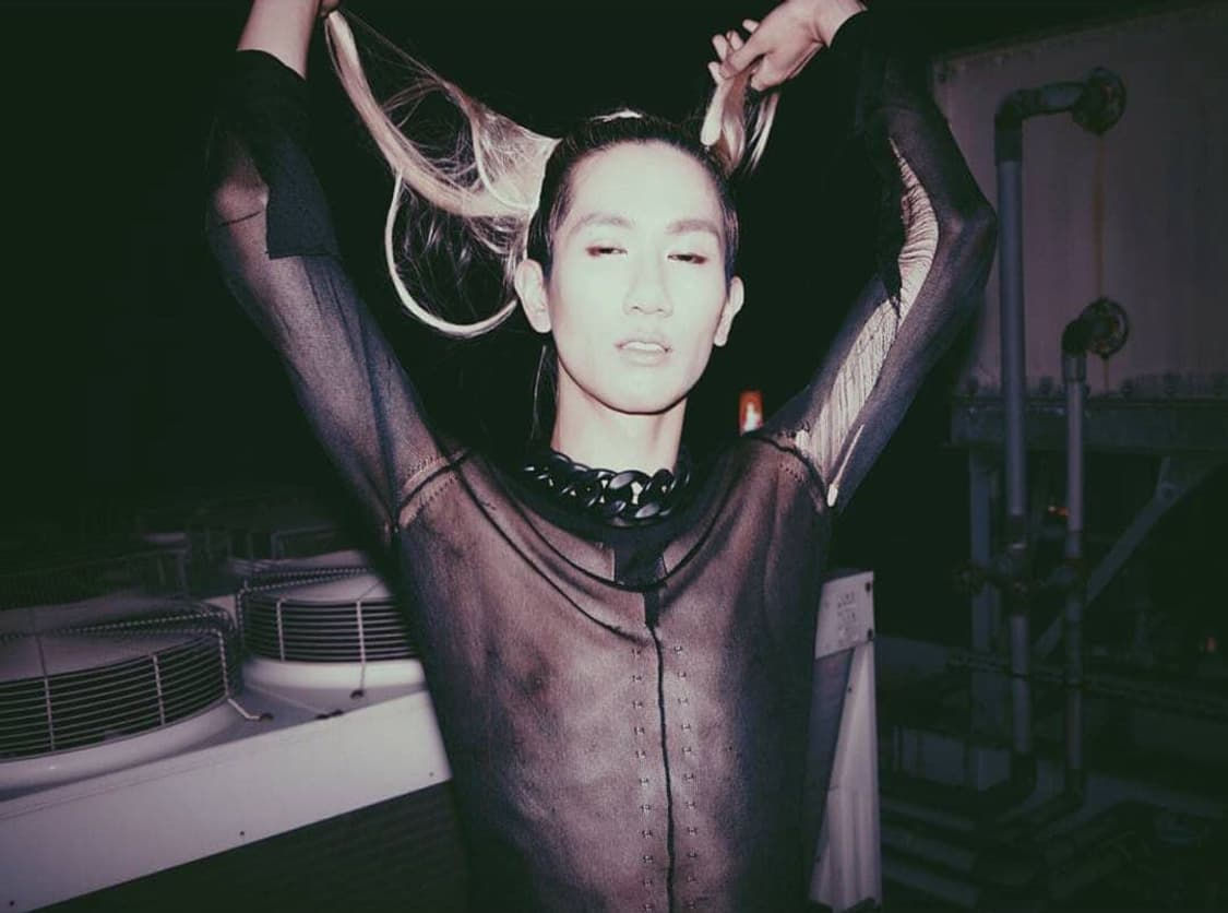 Jean Paul Gaultier archive see - through mesh long sleeve