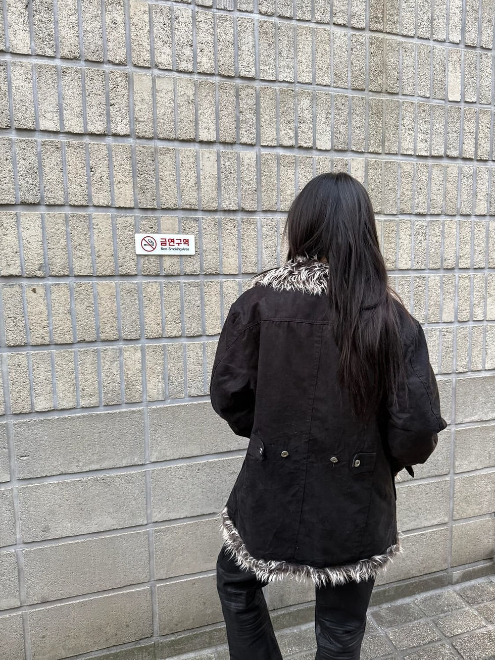 섬네일: Vintage rock chic mood fur detail jacket