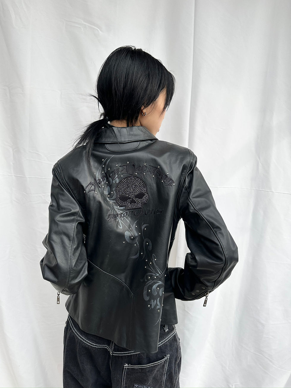 Thumbnail: Harley Davidson leather skull biker jacket