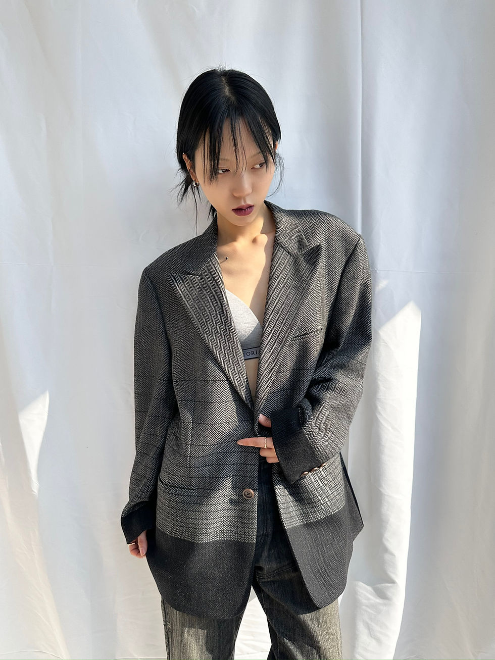 섬네일: Versace over fit two tone blazer