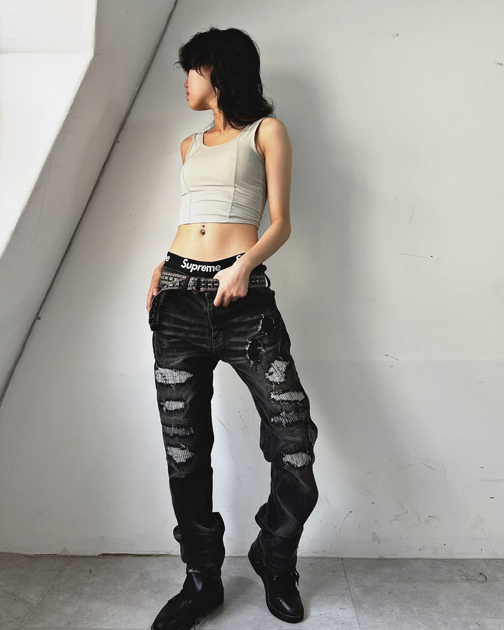 Thumbnail: Number (n)ine X nano universe damage denim jean