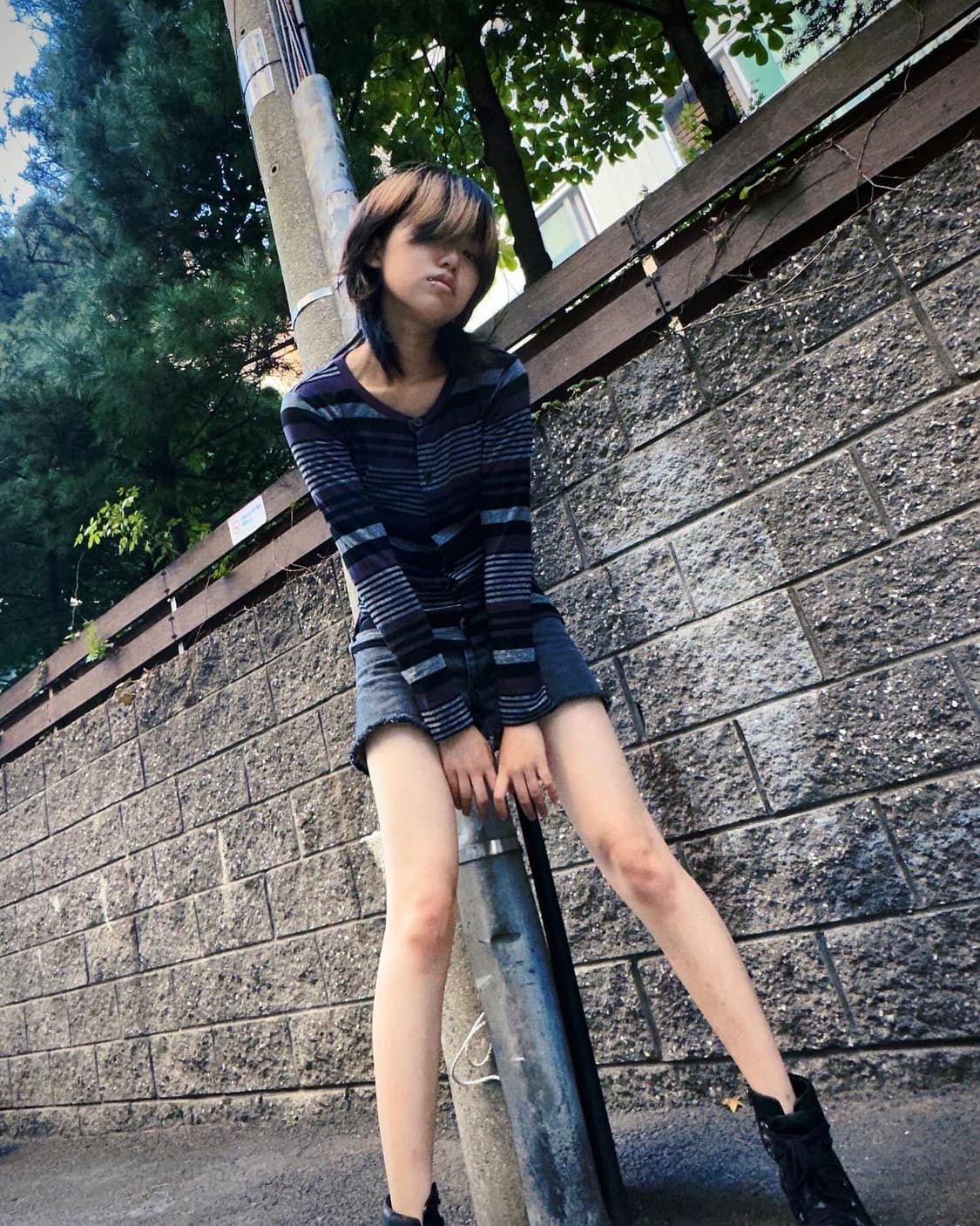 Yohji Yamamoto noir button detail long sleeve