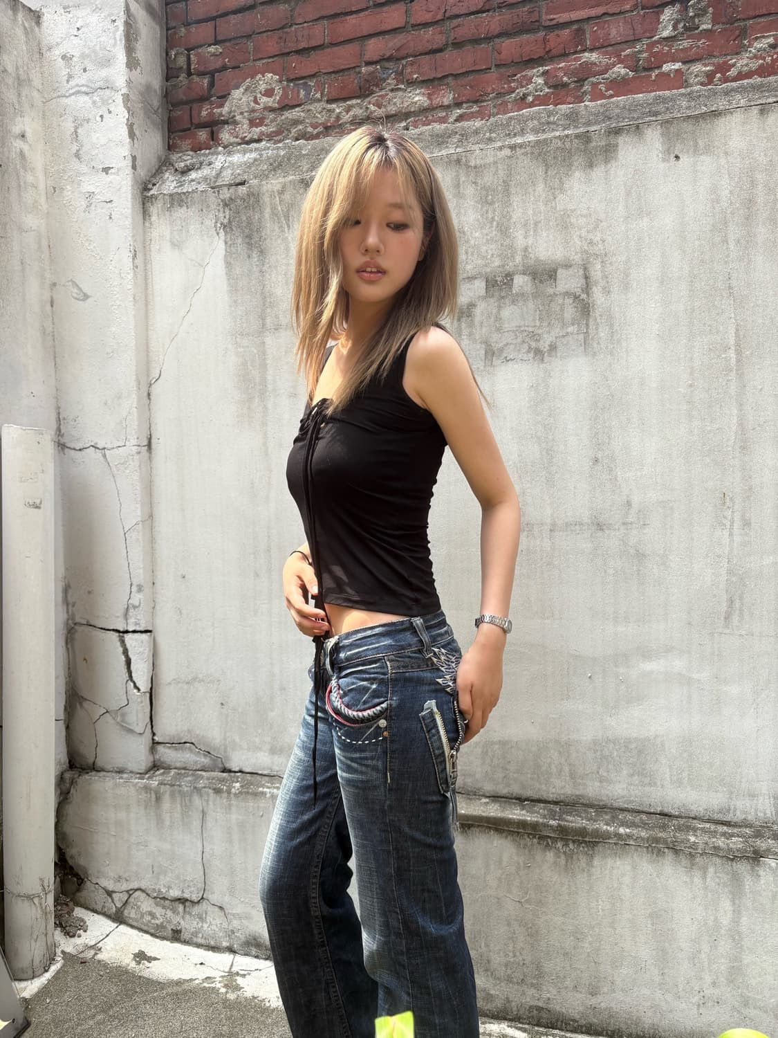 Jean Paul Gaultier strap detail sleeveless