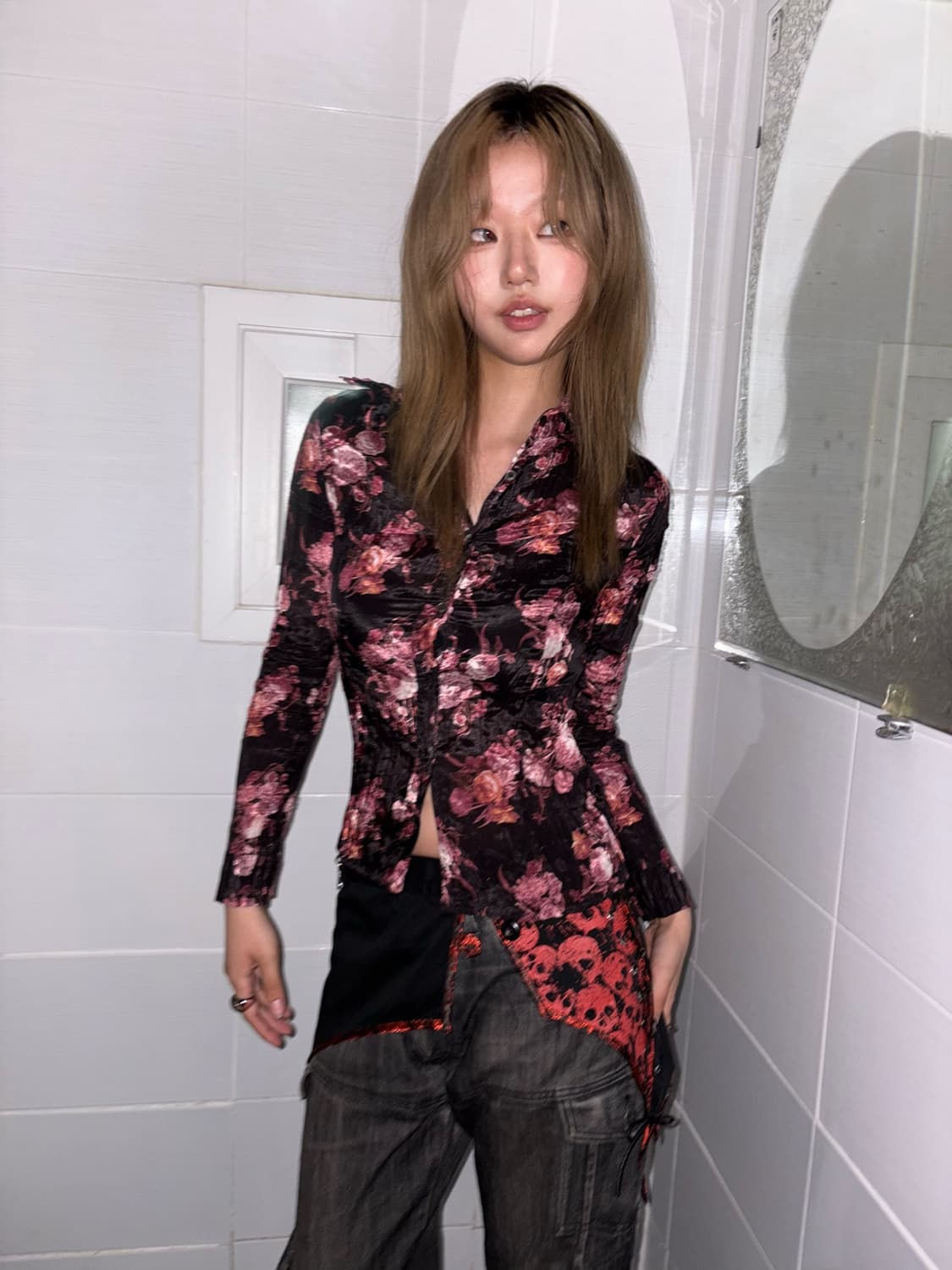 Mad Punks eyelet detail skirt