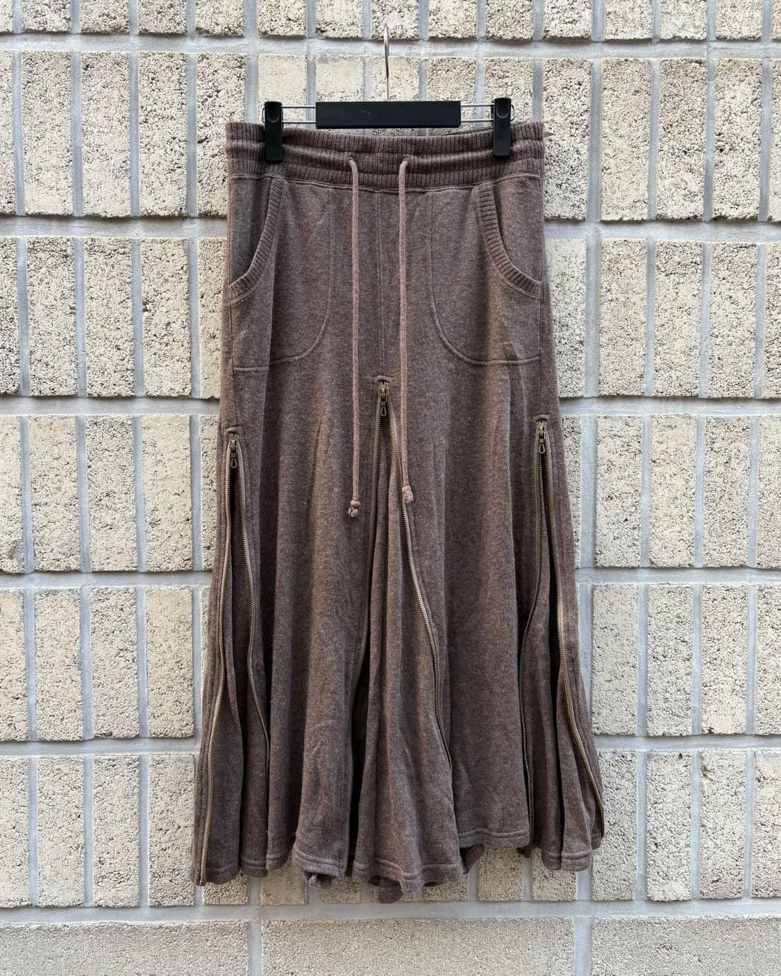 GOA multi zip up long skirt