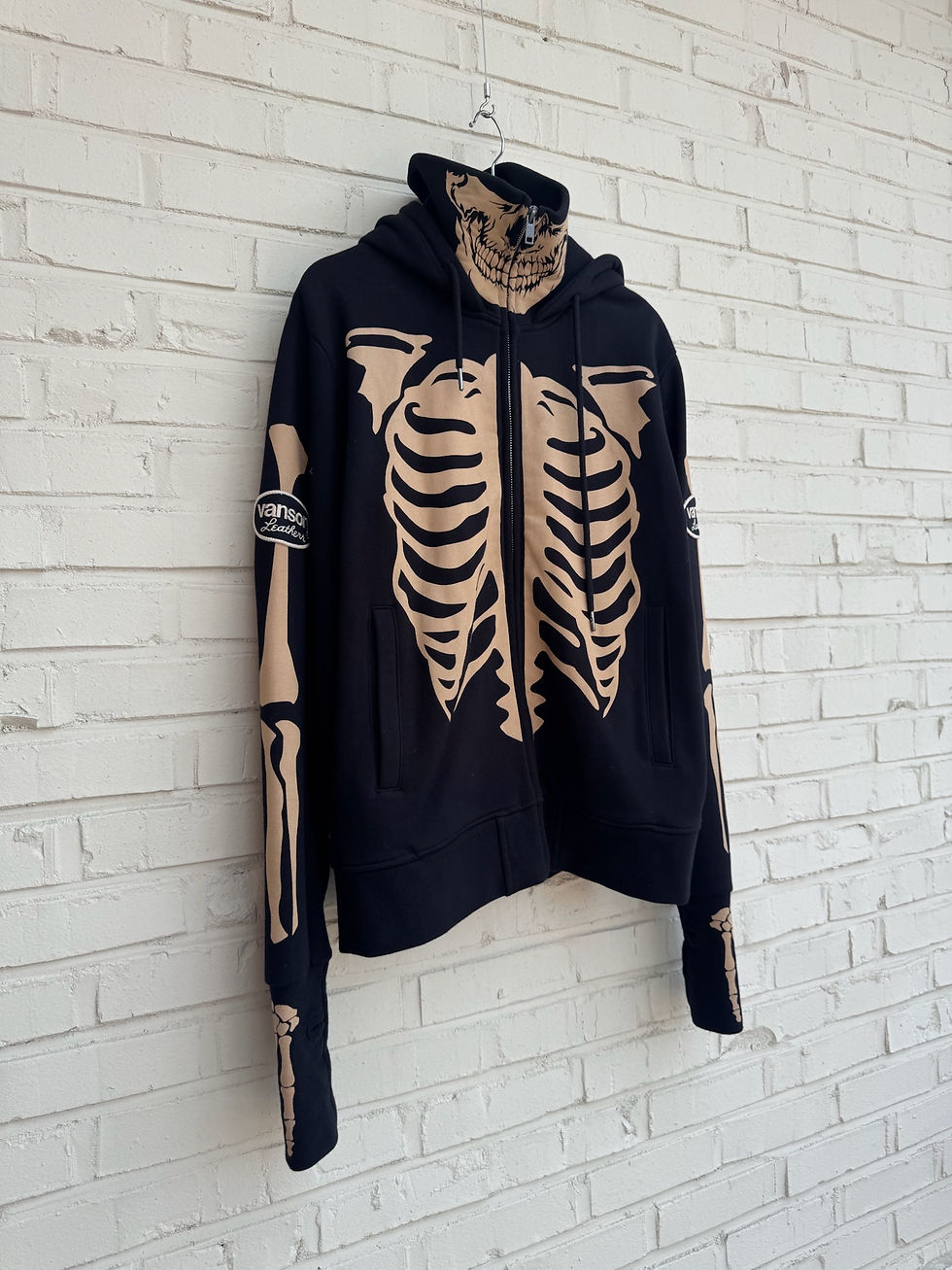 Thumbnail: Vanson skull bone printing hood zip up