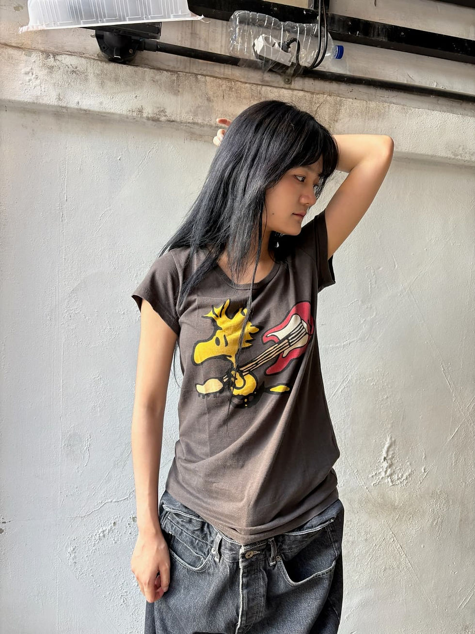 섬네일: Hysteric Glamour X Wood stock printing T shirt