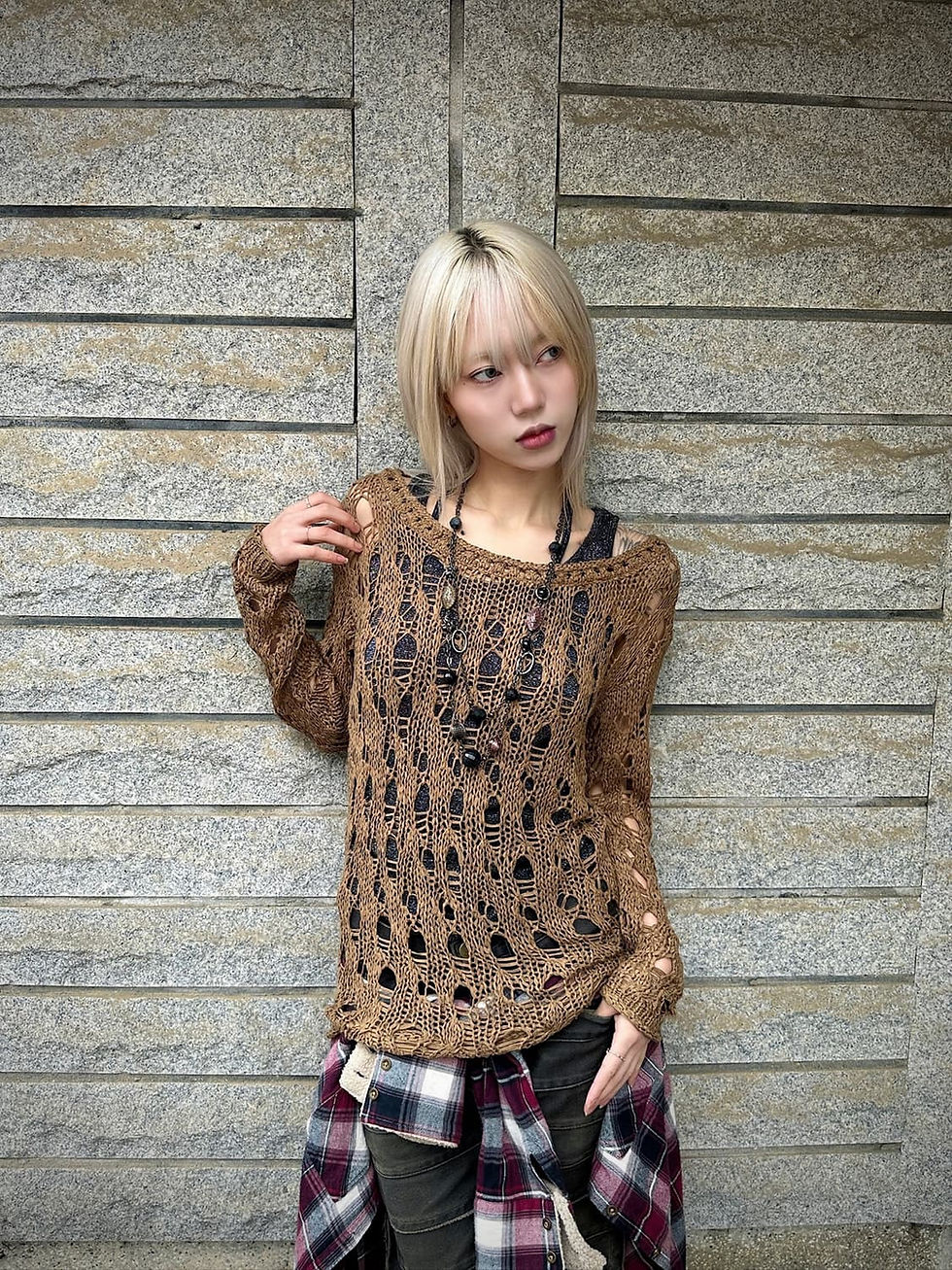 섬네일: Stussy brown detail knit