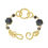 Thumbnail: 24K Gold Plate Blue Agate Nobility Chain Bracelet