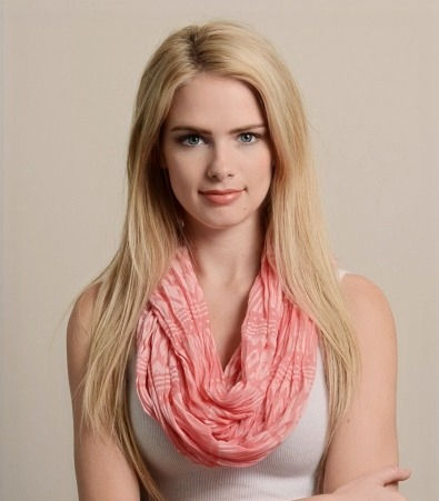 Tribal Print Peach Infinity Scarf