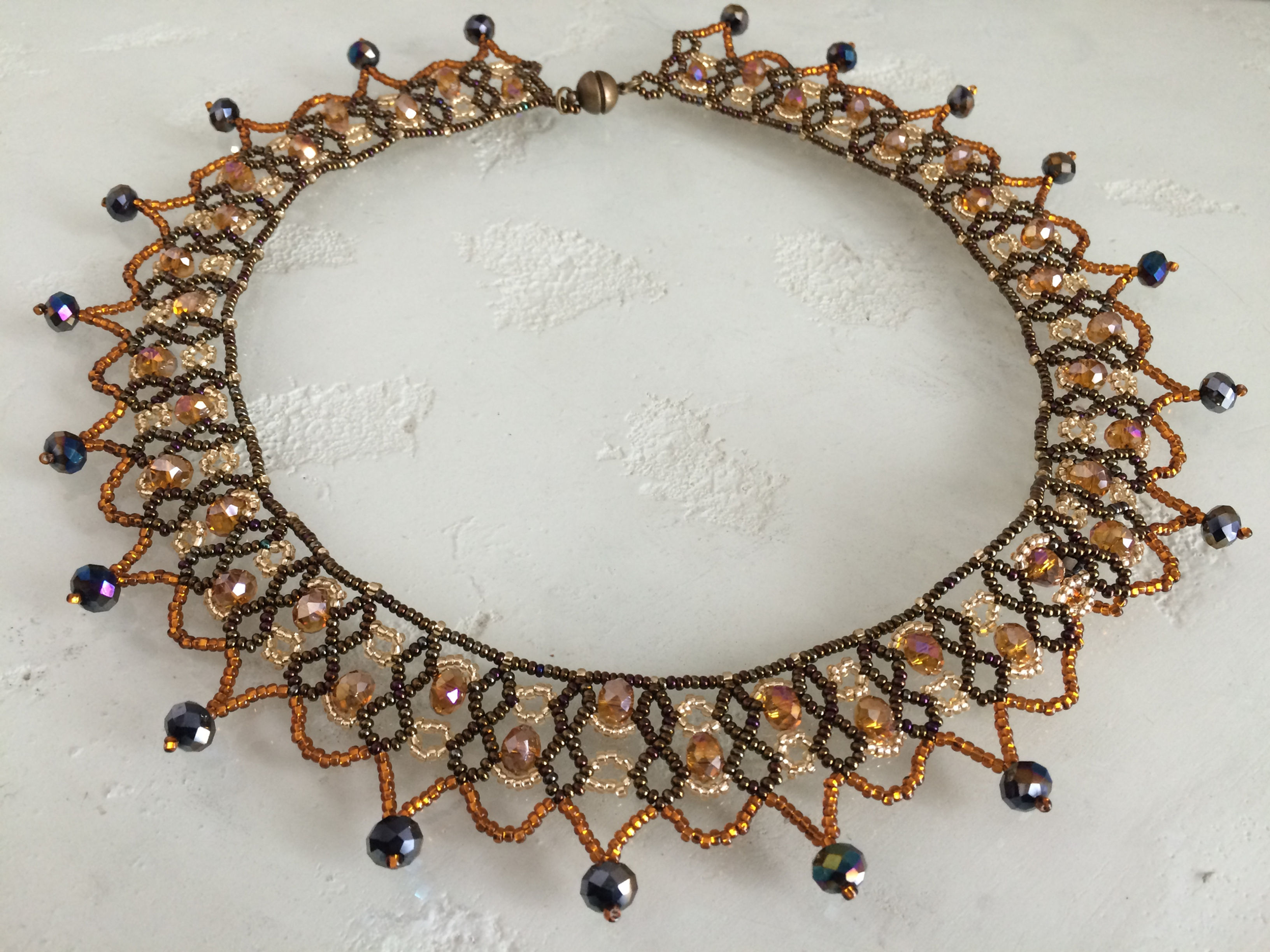 20" Fall Colors Carmen Crocheted Lace Necklace