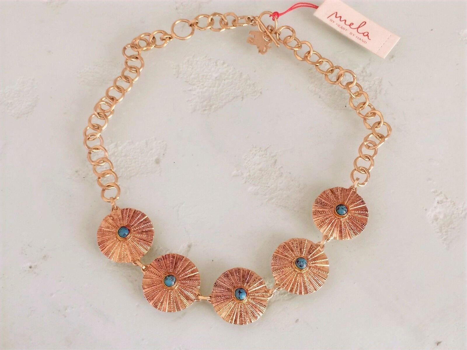 Bohemian Handcrafted Turquoise Medallion Statement Necklace