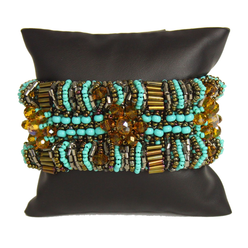 Bugle Bead Bracelet - Turquoise, Bronze