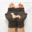 Thumbnail: Artist Handmade Brown Fingerless Gloves with Dachshund Dog