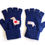 Thumbnail: Artist Handmade Dk. Blue Fingerless Gloves with Dauchshund & Heart