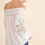 Thumbnail: Bohemian Embroidered Off Shoulder Tunic Off-White Small