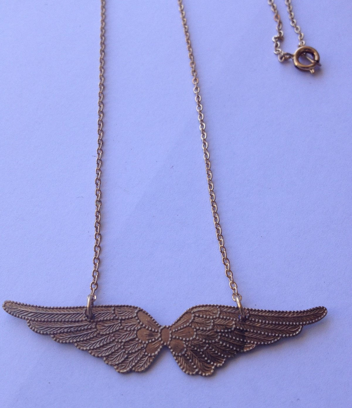 Artist Handmade Charm Pendant Angel Wings Necklace