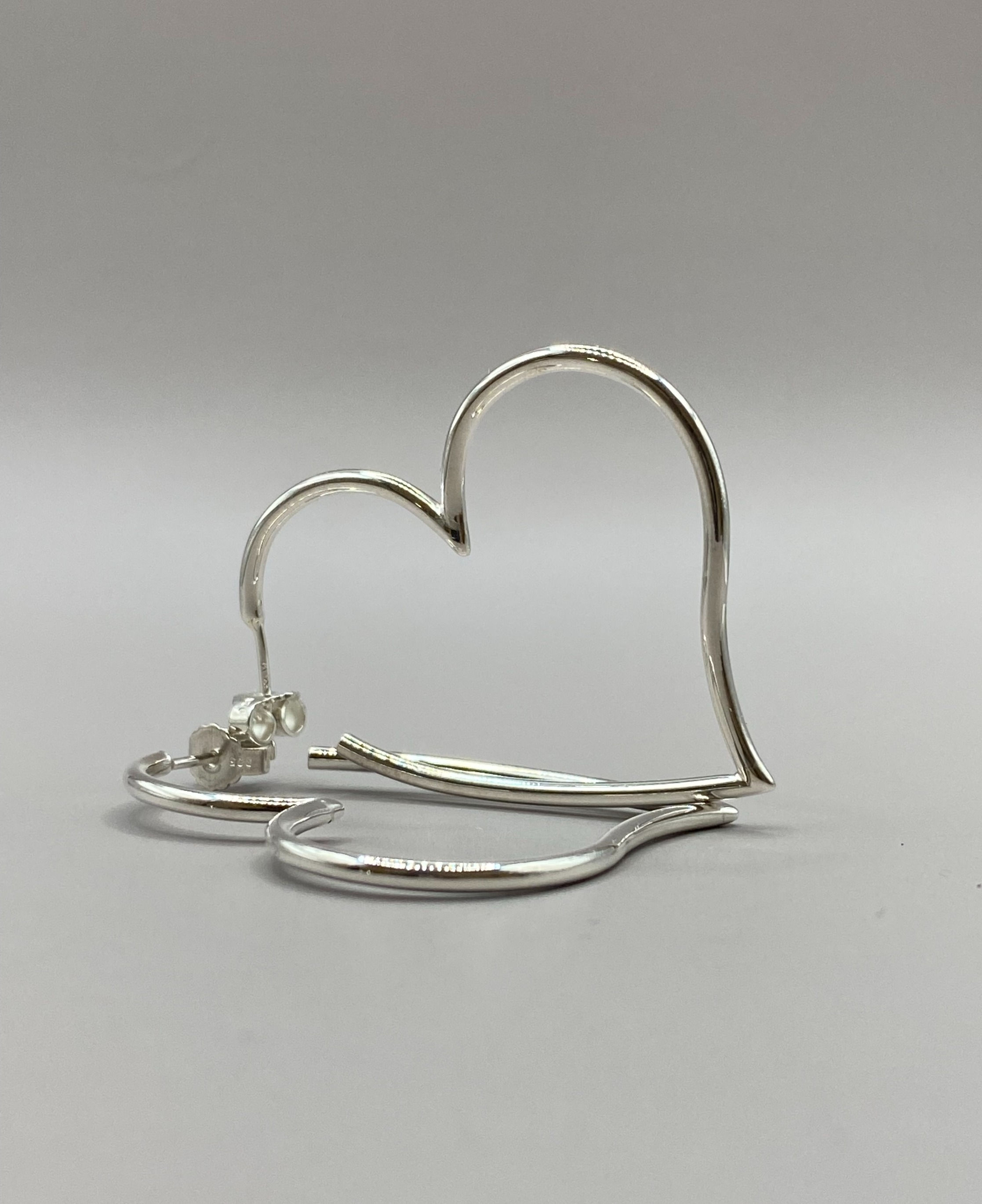 "Open Heart" - Creolen in 925 Silber