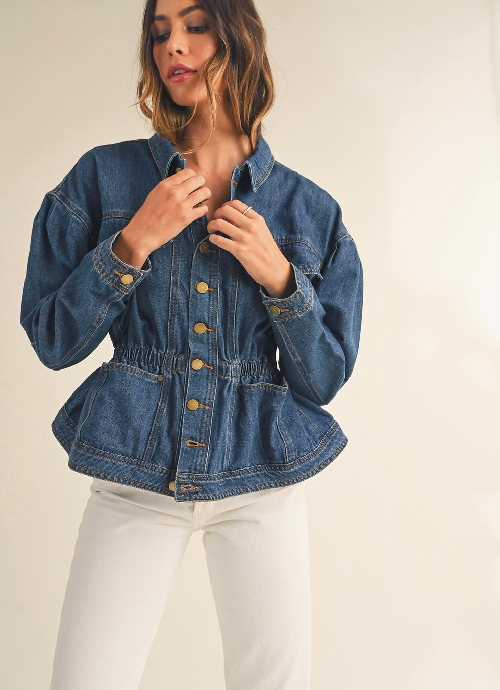 Thumbnail: Peplum Denim Top