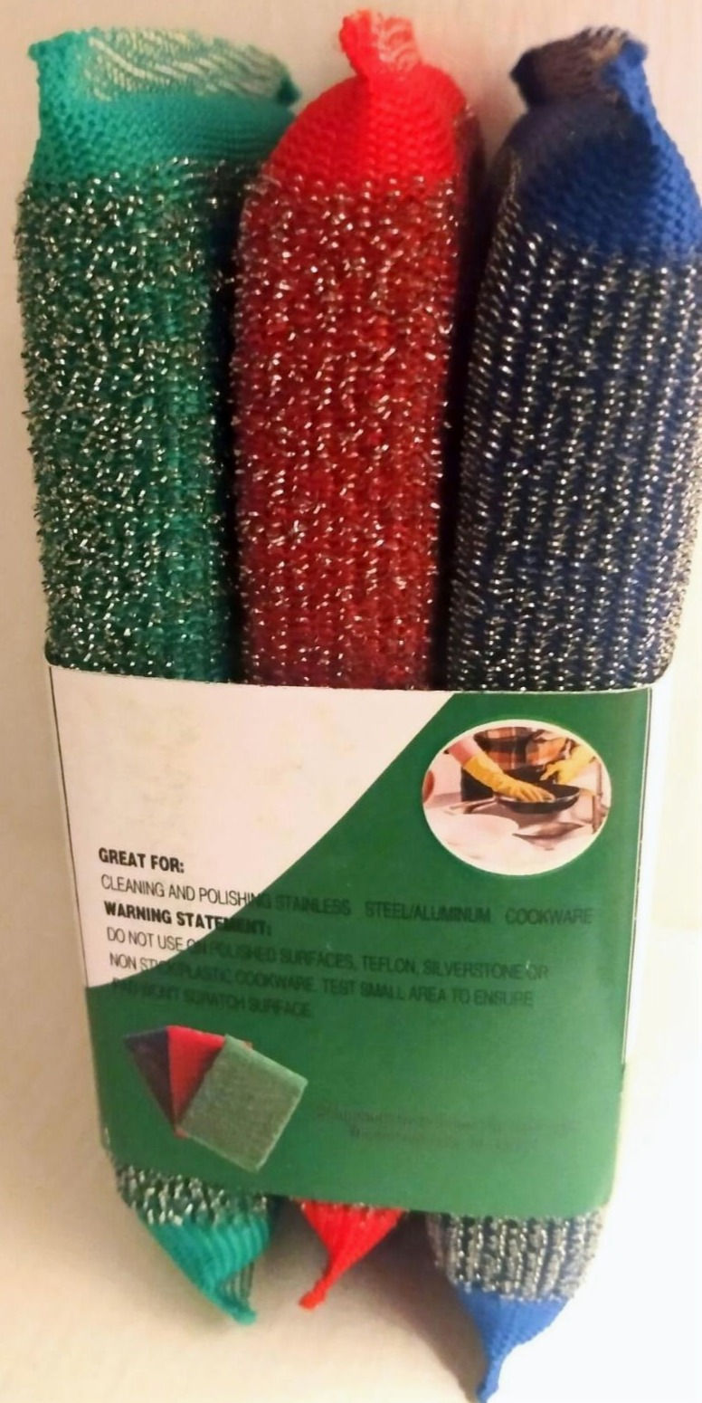 Thumbnail: 3 Pack Steel Mesh Scourer