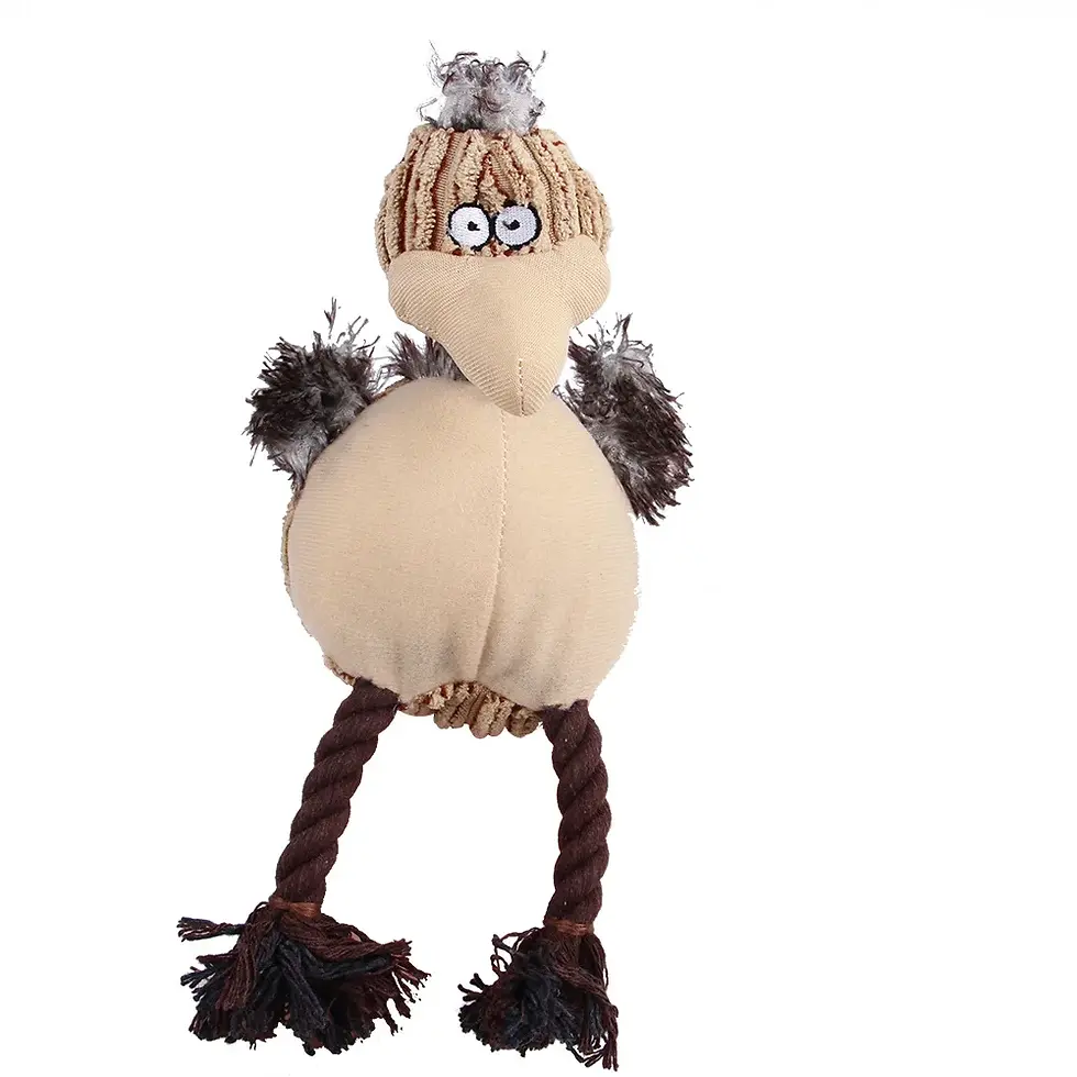 Thumbnail: 16 Animals Dog Chew Squeak Toys Giraffe Fleece Rope Interative Toy Plush