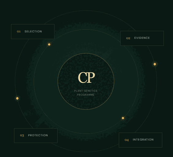 Cultivar-development pathway: selection, evidence, protection and integration