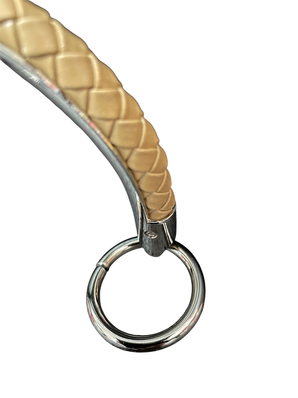 Miniatura: COPPIA DI MANICI PER BORSA A MANO IN ECOPELLE CON ANELLI ARGENTO  