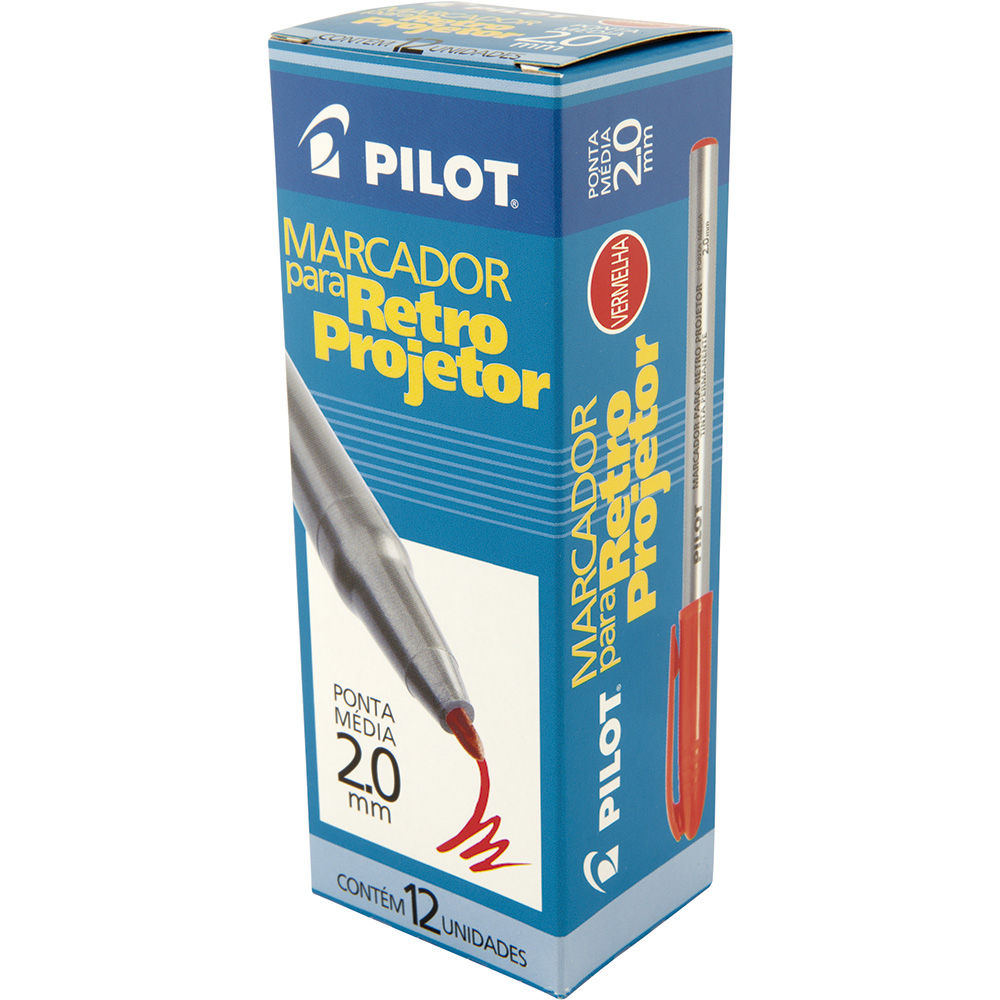 Caneta para retro-projetor vermelha 2.0mm Pilot
