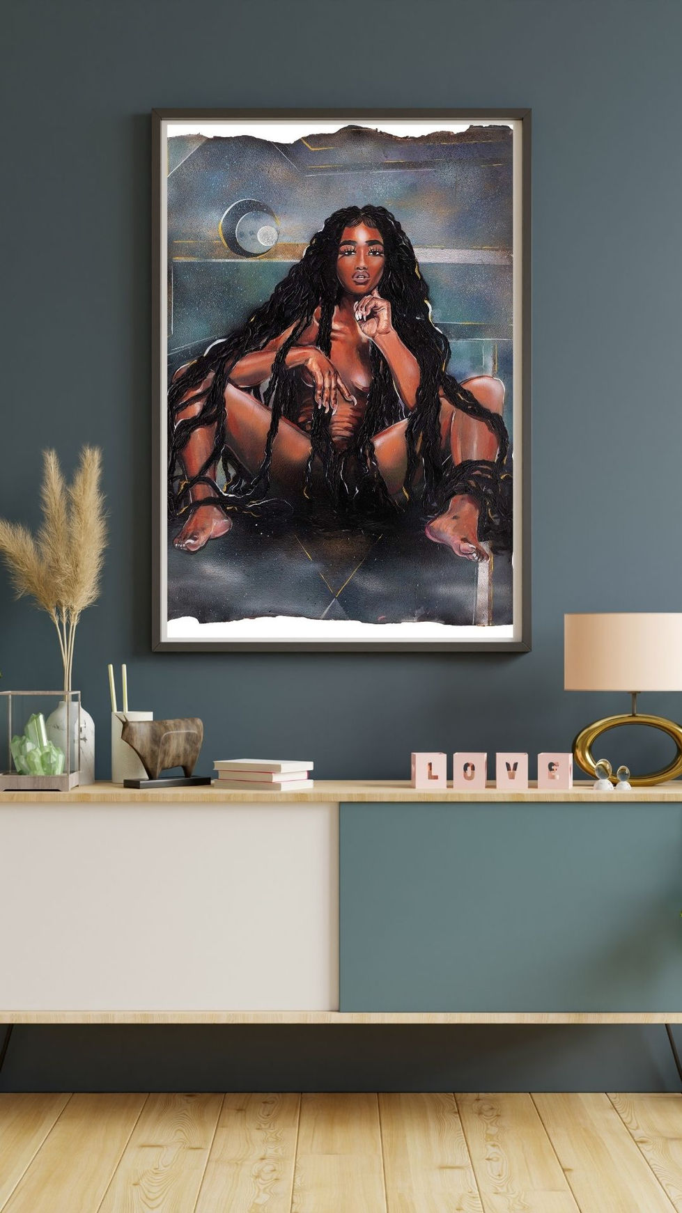 Brown and Green Minimalist Wall Frame Mockup Instagram Story