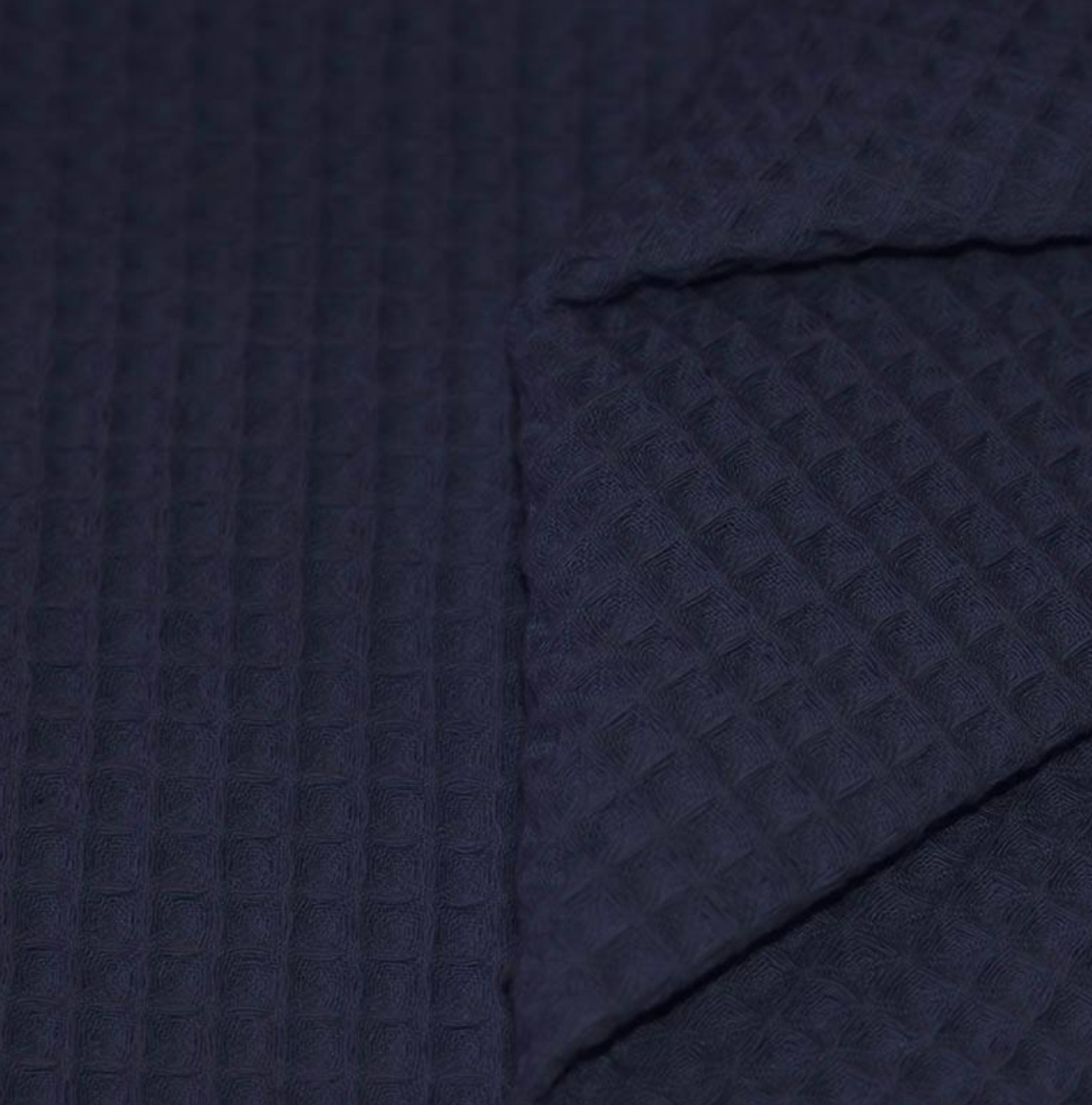 Tessuto di cotone waffle piqué Navy 1m