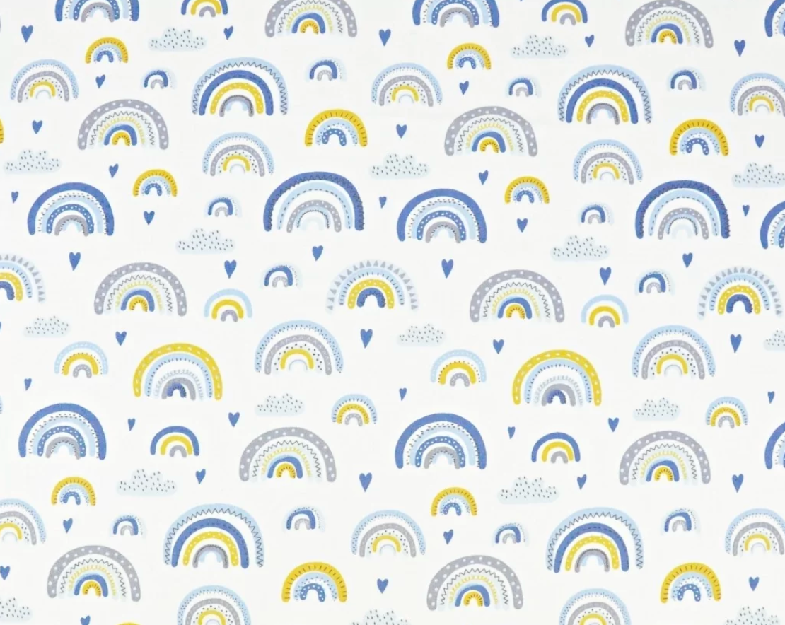 Cotone 1m arcobaleno blu-giallo