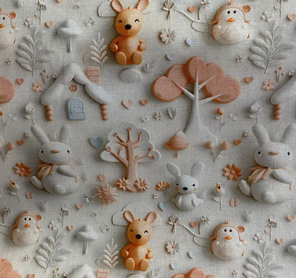 cotone 3D amici del bosco