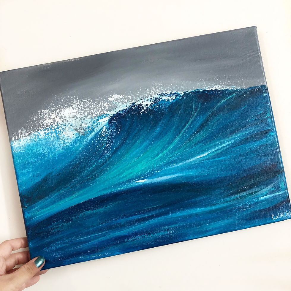 Thumbnail: 12"x16" Ocean Wave Painting