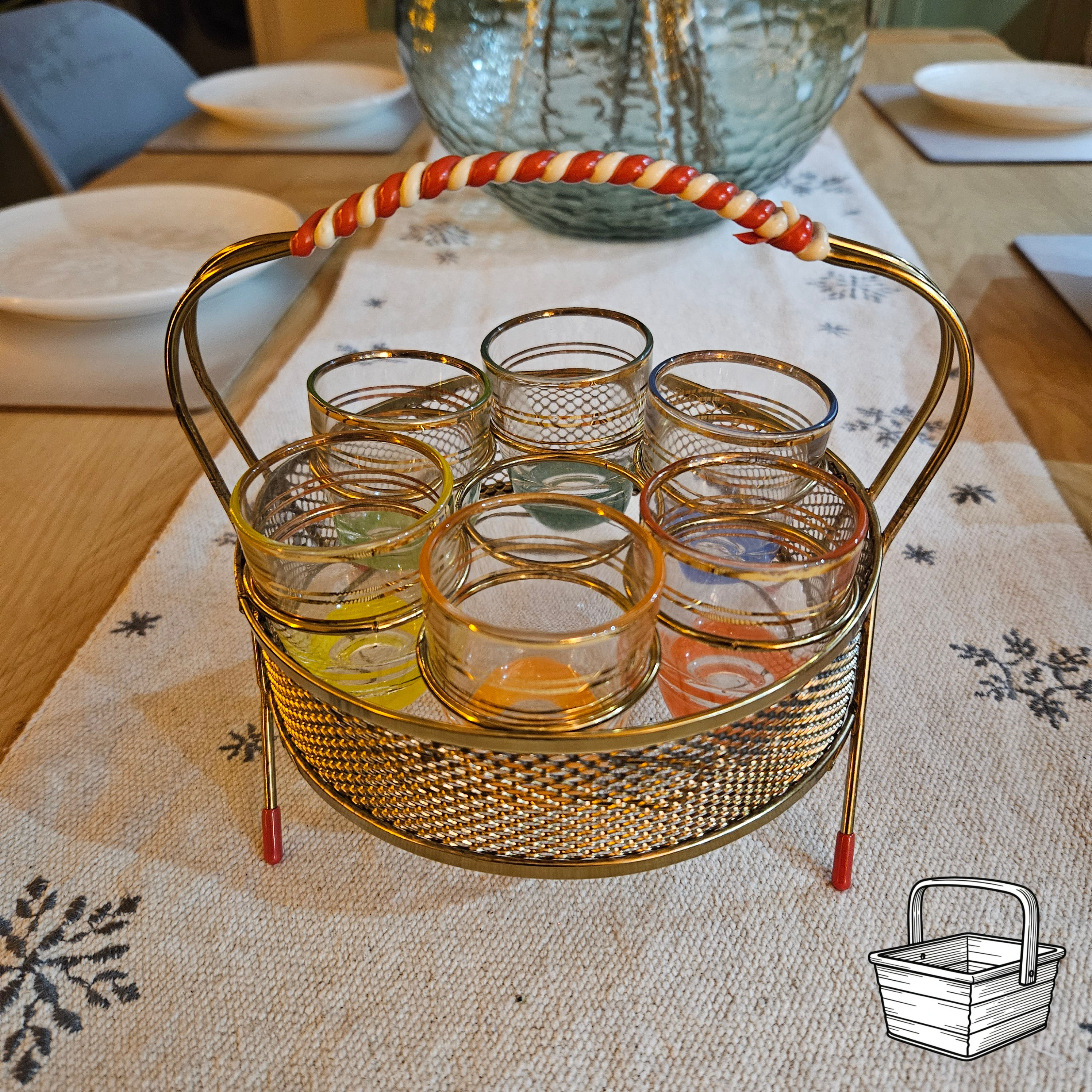 6 'Rockabilly' Shot Glasses 1950's