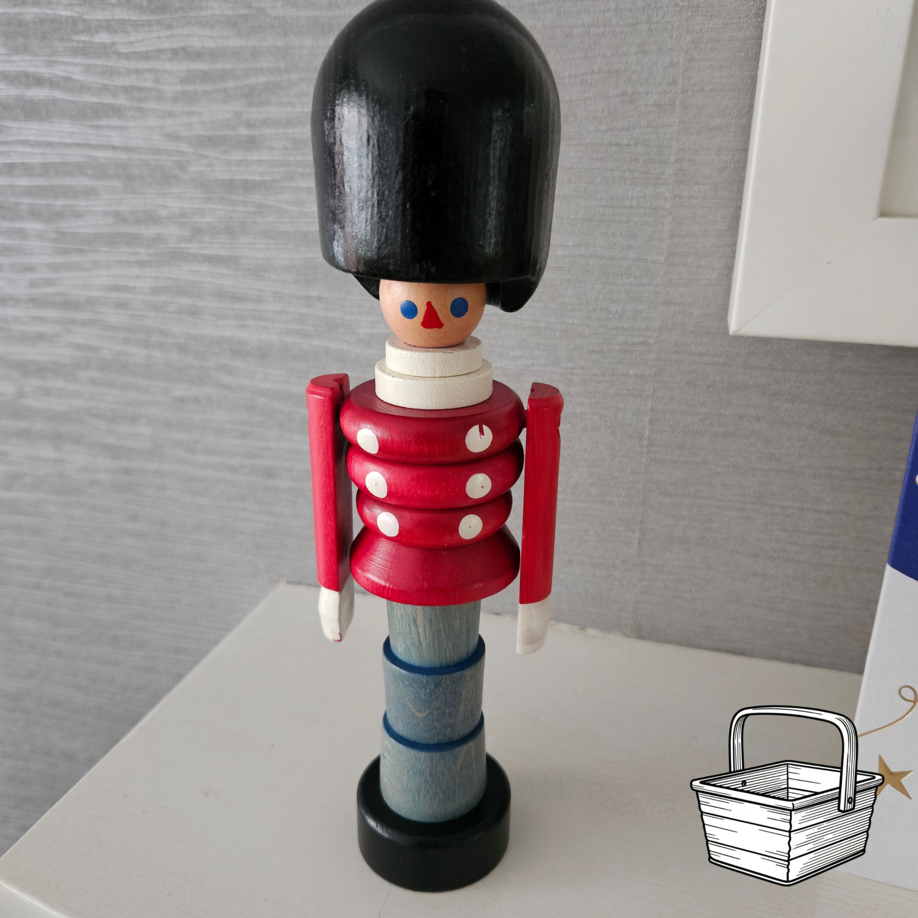 Vintage Czech Stacking Wooden Queen's Palace Guard Soldier