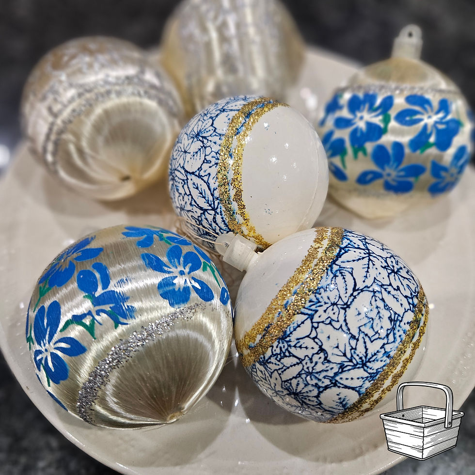 Thumbnail: Vintage Silk Christmas Baubles 