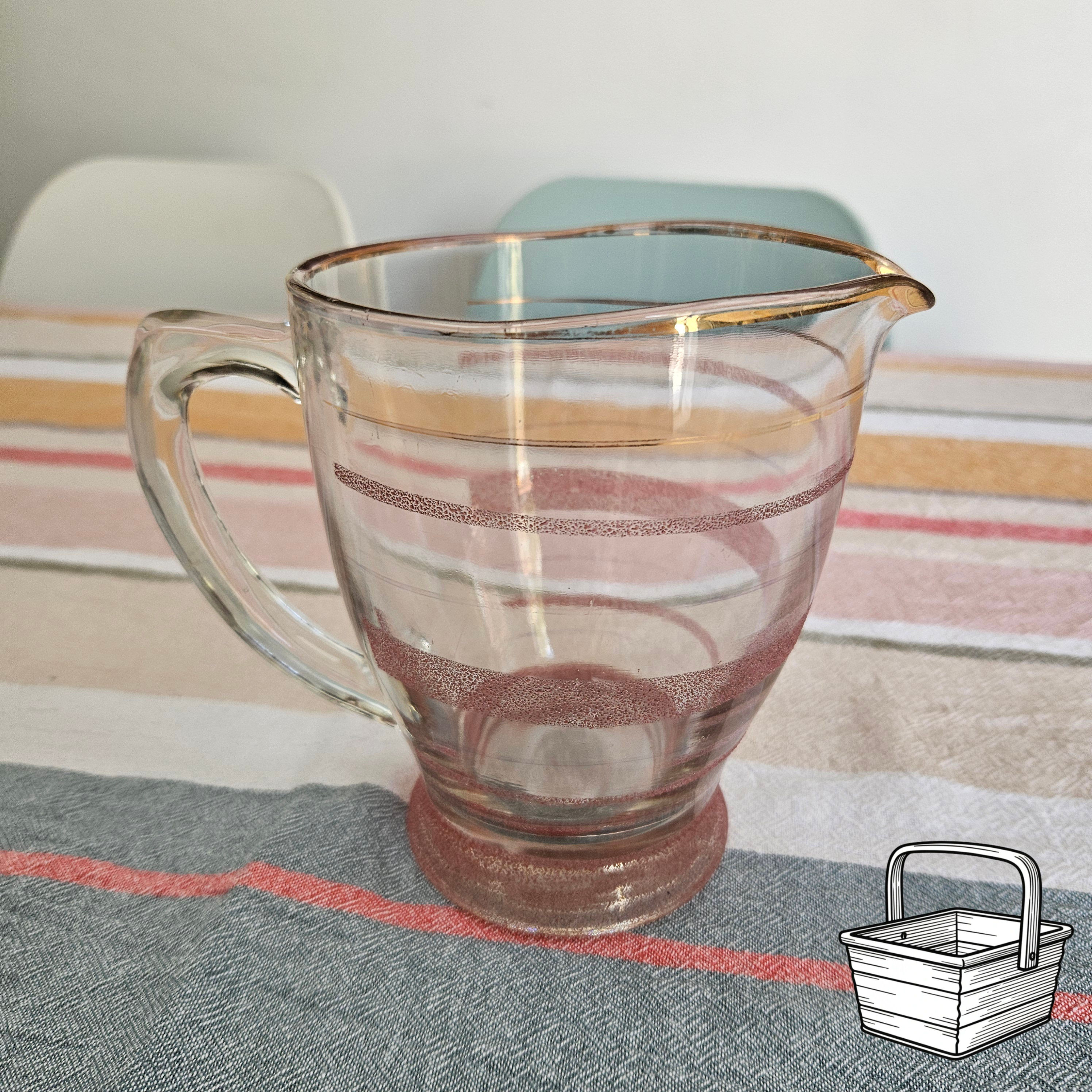 1950's Raspberry Sugar Frosted Pitcher Jug