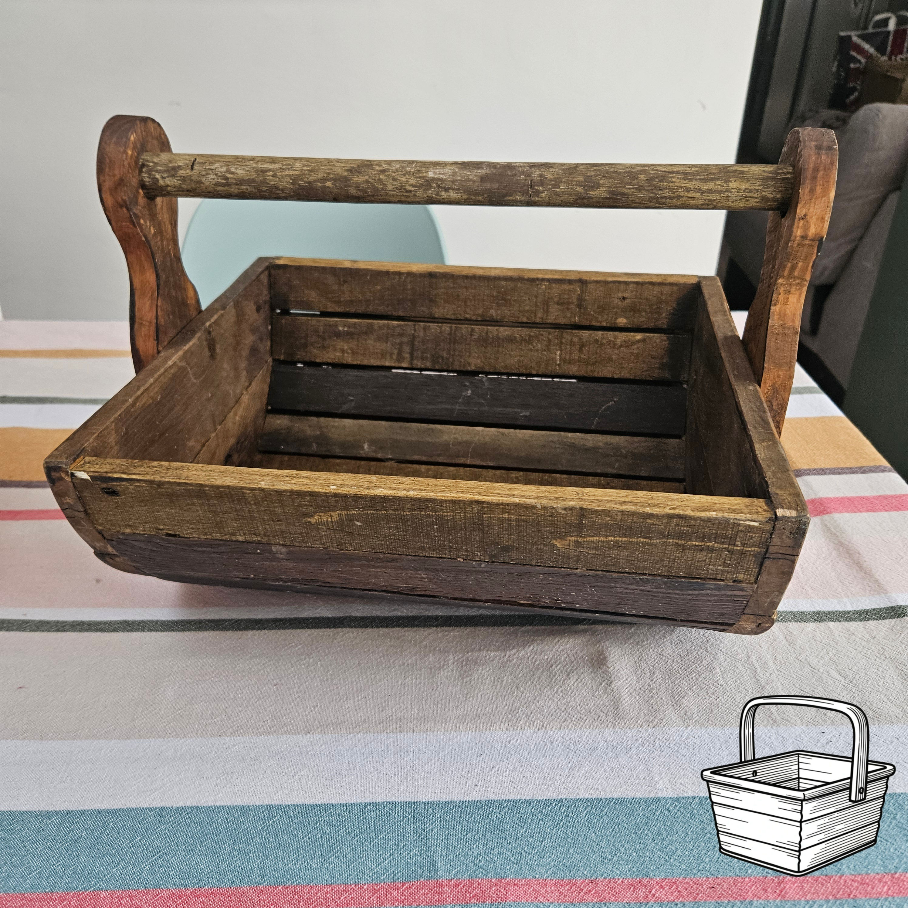 French Curved Wooden Trug