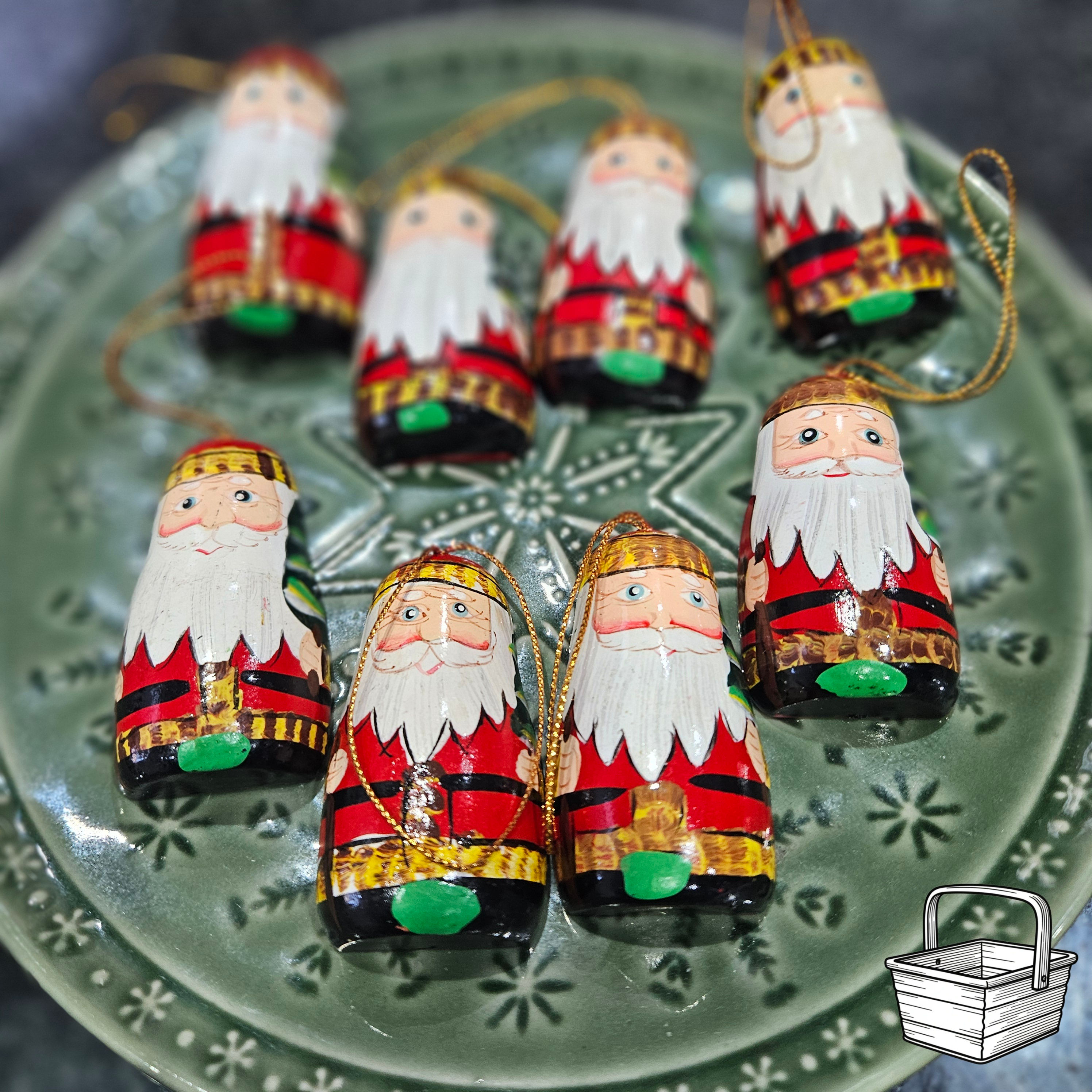Wooden Father Christmas Tree Decorations 