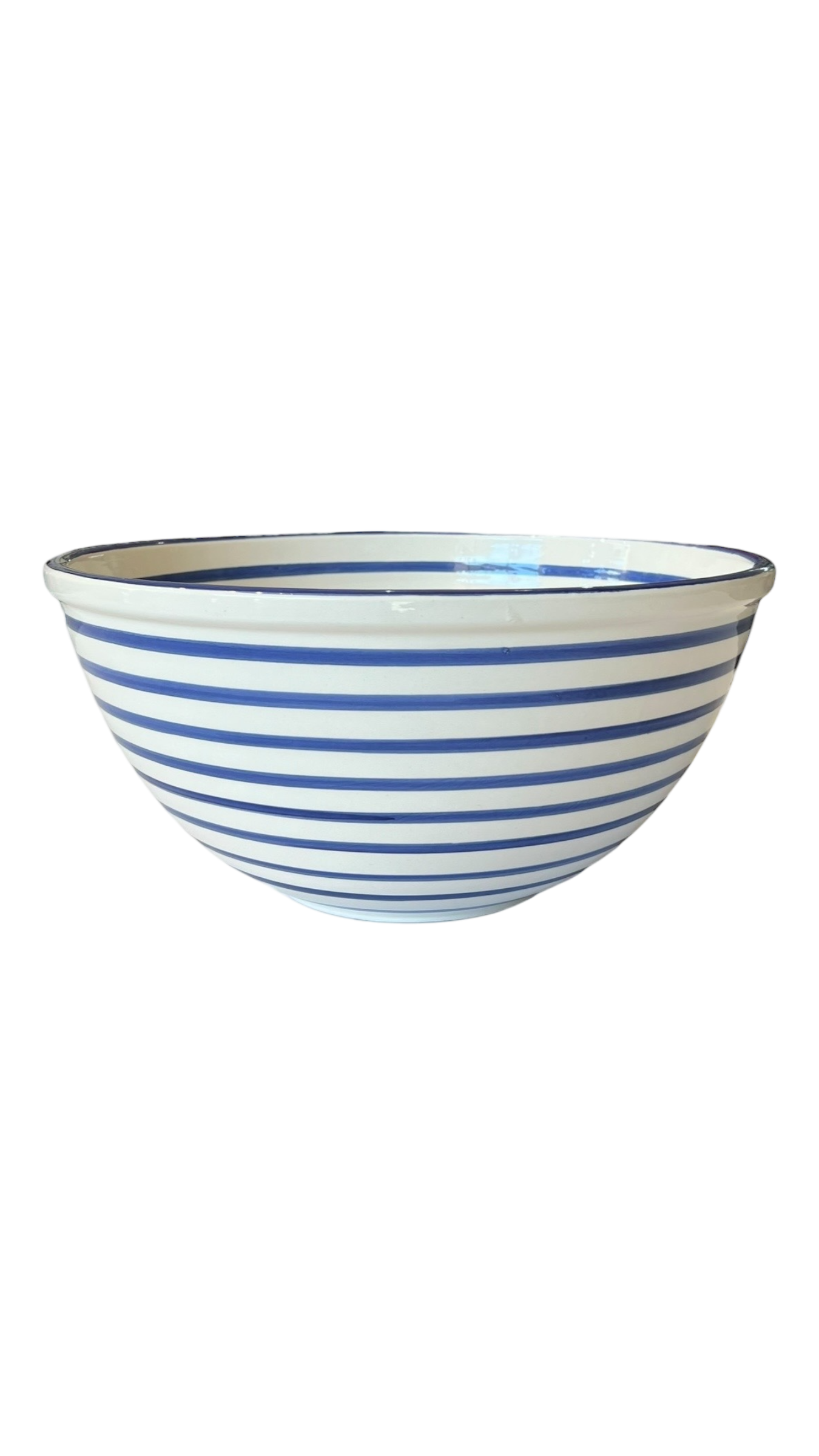 Striped Ceramic Serving Bowl | 12"