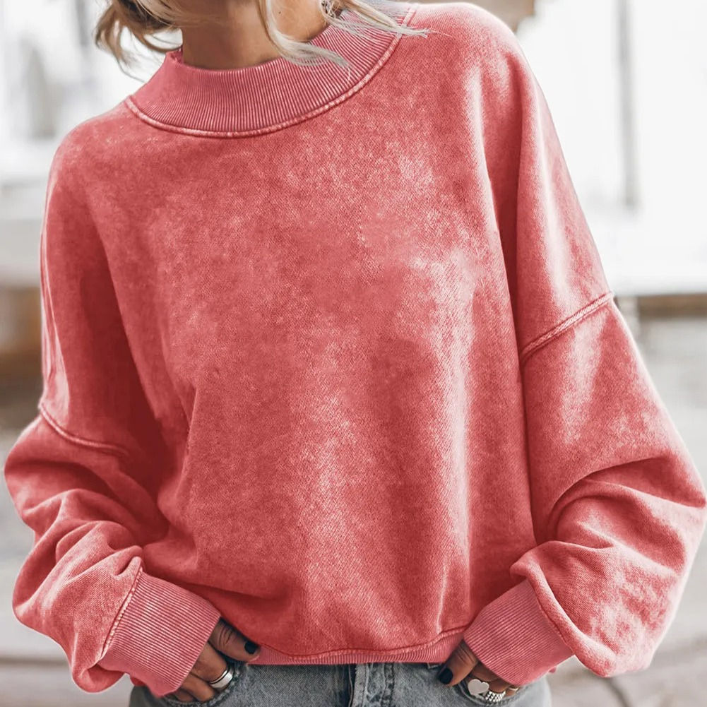 Drop Shoulder Crew Neck Pullover Sweatshirt