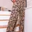 Thumbnail: Brown Leopard Print Long Sleeve Pullover and Pants Outfit