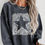 Thumbnail: Gray Leopard Star Graphic Corded Sweatshirt
