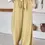 Thumbnail: Solid Color Drawstring Knot Wide Leg Trousers